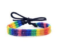 50 x LGBT Gay Pride Rainbow Wristband Friendship Bracelet Charm Band
