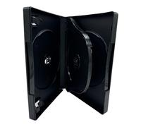 50 x M Lock Black 3 CD DVD Blu Ray Disc Case With 27mm Spine And Outer Sleeve For Inlay Artwork (Pack of 50)