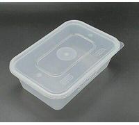 50 x Microwave Plastic Food Takeaway Heavy Duty Satco Containers with Lids - 500ml by Satco