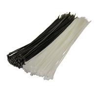 50 X Mixed Black White Cable Ties 300Mm X 4.8Mm Zip Tie Bases