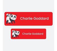 50 x No Iron Medium Personalised Stick On Waterproof Washable Name Labels Great for Clothes, School Uniform, Equipment, Shoes and Much More. School, Nursery, Day Care, Hospital - Panda