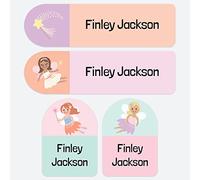 50 x No Iron Personalised Stick On Waterproof Washable Name Labels Great for Clothes, School Uniform, Equipment, Shoes. School, Nursery, Day Care, Hospital - Princess Fairies