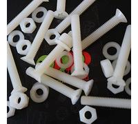 50 x Nylon Countersunk Plastic Machine Screws, M5 x 40mm, Plastic Bolts, Nuts & Washers