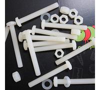50 x Nylon Pan Head, Crosshead Plastic Machine Screws, M5 x 40mm, Plastic Bolts, Nuts & Washers