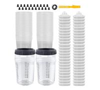 50 X Paint Mix Cups | Paint Mixing Measuring Cups 6 Ounce 165ml | Clear Container Compact Arts Crafts Supplies for Models Furniture Car Renovation Repair Car Solvent Thinner Oil Resistant