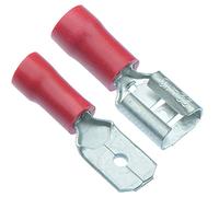 50 x PAIRS Red 6.3mm Male + Female Insulated Crimp Spade Connector 16-22 AWG Wire Cable Electrical
