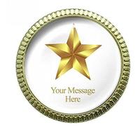 50 x Personalised Star Award Pin Badges (All Gold)