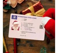 50 X Plastic Santa Claus Flying Licence Christmas Eve Box Driving Licence Style