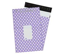 50 x Purple Printed Polka Dot Polythene Mailing Bags - 162mm x 230mm 6" x 9" - Post Plastic Polybag Poly Strong Self Seal