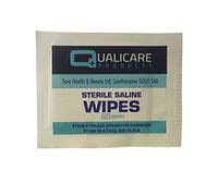 50 x QUALICARE First AID STERILE Saline Alcohol Free Skin Safe Wound Cut Cleansing Wipes