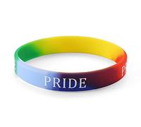 50 x Rainbow Wristband Gay Pride LGBT + Silicone Parade Band Party Sports Bracelet