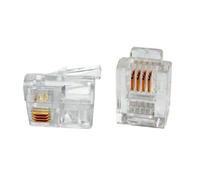 50 x RJ11 4 Pin ADSL Telephone Cable Crimp End Connectors Plugs 6P4C