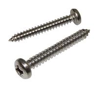 50 x Small Self-Tapping Pan Head Stainless-Steel Pozi Screws - 08 x 32mm
