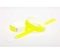50 x Tyvek Wristbands Waterproof, Tear-Resistant Event Wristbands for Parties, Events, Festivals, Crowd Management - 3/4 inch 19 mm (Neon Yellow)