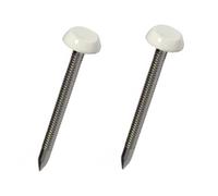 50 x White UPVC 30mm Poly Top Pins Nails Plastic Headed Fascia Fixings
