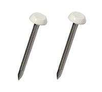 50 x White UPVC 40mm Poly Top Pins Nails Plastic Headed Fascia Fixings