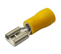 50 x Yellow 6.3mm Female Spade Connector Speaker Crimp Terminal