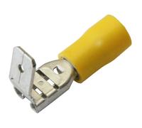 50 x Yellow 6.3mm Piggy Back Spade Electrical Crimp Terminal