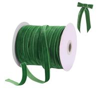 50 Yard 10mm Velvet Ribbon, Red Burgundy Velvet Ribbon, Soft Luxurious Burgundy Velvets Ribbonss, Ribbons Roll for Gift Wrapping Christmas Crafts Wedding Festival Party (Light Green)