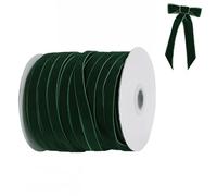 50 Yard 10mm Velvet Ribbon, Red Burgundy Velvet Ribbon, Soft Luxurious Burgundy Velvets Ribbonss, Ribbons Roll for Gift Wrapping Christmas Crafts Wedding Festival Party (Dark Green)