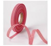 50 Yard x 10 mm Checked Ribbon Gift Ribbon Plaid Decorative Ribbon Craft Ribbon Checked Ribbon Decorative Ribbon for Sewing Border for DIY Gift Wrapping Wedding Party Decoration Red/White