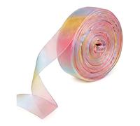 50 Yards Rainbow Ribbon - Maslasee Pastel Ribbon Chiffon Organza for Gift Wrapping, Wedding Bouquet Decoration, Summer Beach, Rainbow Dance & Party Decorations