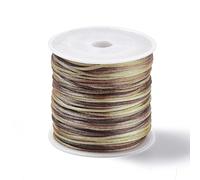 50 Yards/roll 1mm Segment Dyed Nylon Chinese Knotting Cord Rattail Satin Cord Decorative Rope Macrame Thread Strings for DIY Jewelry Making Sewing Knitting Crafts Sienna
