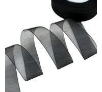 (50 Yards/roll) Organza Ribbon Wholesale Wrapping Decoration Christmas Silk Ribbons lace Fabric 12/15/20/25/40/50mm-black-12mm