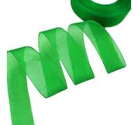 (50 Yards/roll) Organza Ribbon Wholesale Wrapping Decoration Christmas Silk Ribbons lace Fabric 12/15/20/25/40/50mm-green-12mm