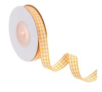 50 Yards x 0.4" Yellow & White Gingham Plaid Ribbon - Lemon Yellow Checkered Ribbon for Gift Wrapping, DIY Crafts, Wedding, Thanksgiving Wreath & Home Decor