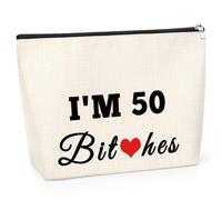 50 Year Old Gift Birthday Gift Sweet 50th Birthday Gift Funny Cosmetic Bag Gift Happy 50th Birthday Gift for Women Turning Fifty Birthday Gift for Mum Makeup Bag 1974 Birthday Gift for Wife Aunt