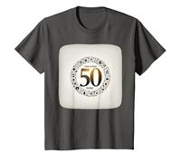 50 Years Iconic Birthday Gift - Golden Anniversary Present T-Shirt, Kids, Asphalt, 10 Years