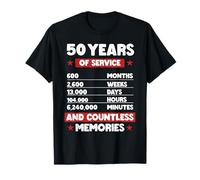 50 Years Of Service Retirement Gifts for Men Women T-Shirt