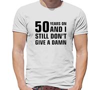 50 Years On and I Still Don't Give A Damn! - Mens T-Shirt - White - XXL