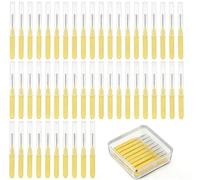 50 Yellow Interdental Brushes, Tooth Cleaning Brush Plastic, Dental Brushes Mini Interdental Cleaning, Small Interdental Brush Effective Cleaning of Interdental Spaces