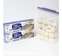 50×Zip Gallon Freezer Bags | Ultra Strong Food Storage Bags with Double Zip | Airtight, Leakproof, BPA Free Plastic Food Bags (2 Pack 25 * 27 cm)