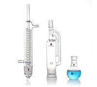 500/1000ml Soxhlet Extractor Kit,Soxhlet Extraction Apparatus with Condenser, Flat Bottom Flask, Lab Glassware (1000ml)