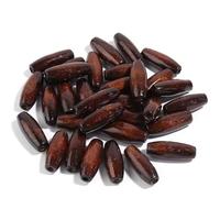 500-100pcs 15x7mm Wooden Oval Beads Coconut Brown Dyed Wood Loose Spacer Bead for DIY Craft Jewelry Making for DIY Jewellery Making(Dark Coffee 100pcs)