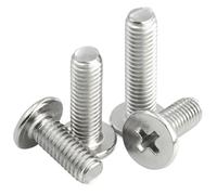 500/200pcs M1 .2 .4 .6 304 Stainless Steel Cross Ultra Thin Super Low Flat Wafer Head Screw Bolt(4mm,M1.2 (500pcs))
