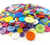 500-650 Mixed Colour Assorted Size Buttons - Sizes 7mm - 25mm Bulk Buttons for Sewing, Crafts, Wedding Button Flower Bouquet - Perfect for Crafters