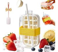 500/800ml My Crush Cup, 2026 New My Crush Cup Ice, Ice Cube Bottle with Straw, 2 in 1 Touch-Free Ice Cube Tray Water Bottle with Lid and Bin - Easy Press to Release (800ml White)