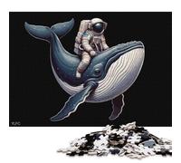 500 Adult Pieces Jigsaw Puzzle Astronaut Riding Whale Puzzle for Adults Woodenboard Puzzles Great Gifts for Christmas 500pcs (52x38cm)