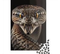 500 Angry Snake Creative Square Jigsaw Puzzles for Adults, Wooden Puzzles Unique Challenge Games 500pcs (52x38cm)