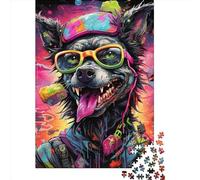 500 Art Wolf Creative Square Jigsaw Puzzles for Adults, Wooden Puzzles Unique Challenge Games 500pcs (52x38cm)
