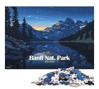 500 Banff National Park Night Landscape Jigsaw Puzzles for Adults Teenager & Wooden Puzzles Family Games 500pcs (52x38cm)