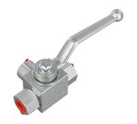 500 Bar MWP Hydraulic Ball Valve, 3 Way Design, Manual Control, Carbon Steel Construction with Rubber Seal, 1/4 to 3/4 Connection (G1/4)