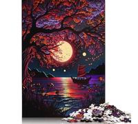 500 Big Tree And Small Boat Jigsaw Puzzles for Adults Teenager & Wooden Puzzles Family Games 500pcs (52x38cm)