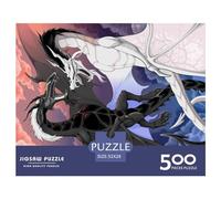 500 Black And White Dragon Jigsaw Puzzles for Adults Teenager & Wooden Puzzles Family Games 500pcs (52x38cm)