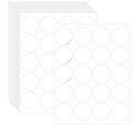 500 Blank Round Labels, 2” Water/Oil/Tear Resistant Blank Stickers, Removable No Residue for Organization Projects, Storage Containers (8.5” x 11”, White)