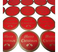 500 Christmas Stickers - 4cm Round Red & Gold Foil ‘Merry Christmas’ Labels - Festive Seals for Gift Bags, Envelopes, Parcels & Small Business Packaging - 25 Sticker Sheets